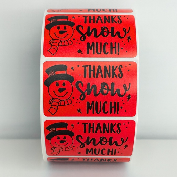 Christmas Snowman Stickers – Thank You Labels for small business 2" - Picture 4 of 4